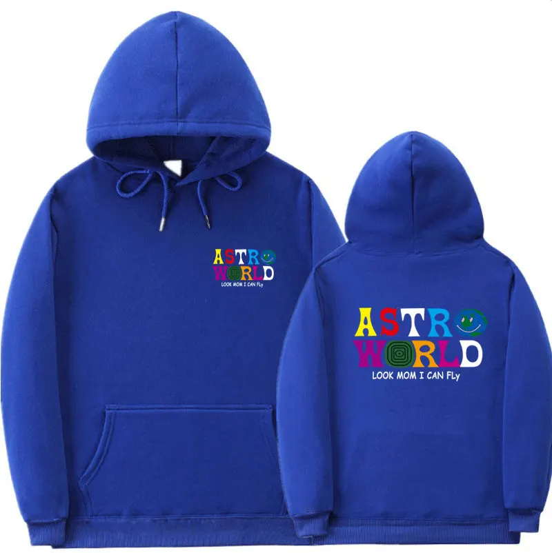 Blue-14 ASTROWORLD look mom i can fly, толстовка с капюшоном Трэвиса Скотта Astroworld,, подарок, с принтом, Мужской пуловер в стиле хип-хоп, толстовка, размер S-XXL - Цвет: Blue-14