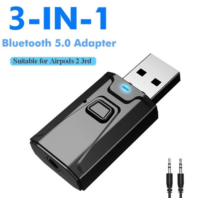 Transmisor y receptor recargable 3 en 1 USB Bluetooth 5,0 para ordenador TV  perfke transmisor bluetooth