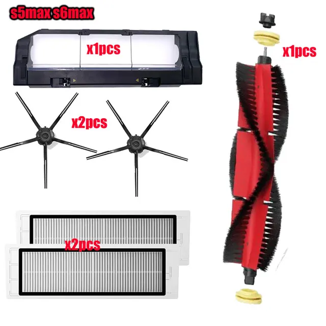 For Xiaomi Roborock S5 Max S6 S50 S51 S55 Vacuum Cleaner Part Accessories HEPA Filter + Side Brush + Main Brush + Mop Cloths E