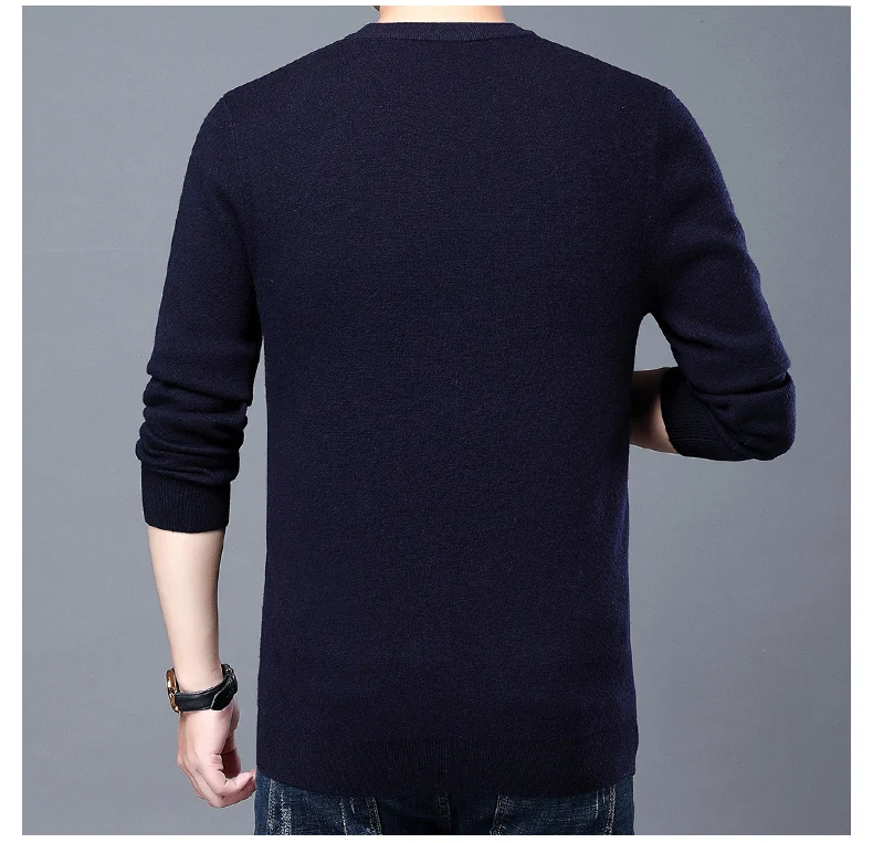 Inverno 100% lã camisola homem grosso cashmere