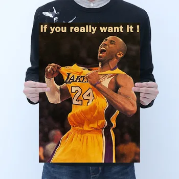 

Basketball Star Kobe E-Kraftpaper Retro Poster Coffee Shop Bar Home Decorative Painting