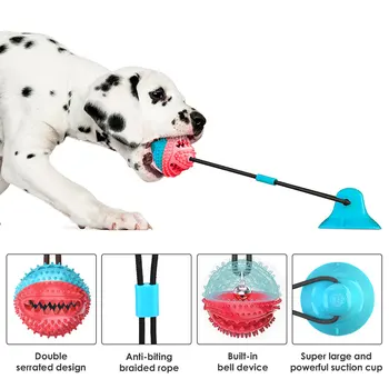 

Pet Puppy Supplies Dog Interactive Suction Cup Push TPR Ball Toys Elastic Ropes Dog Tooth Cleaning Chewing Playing IQ Treat Toys