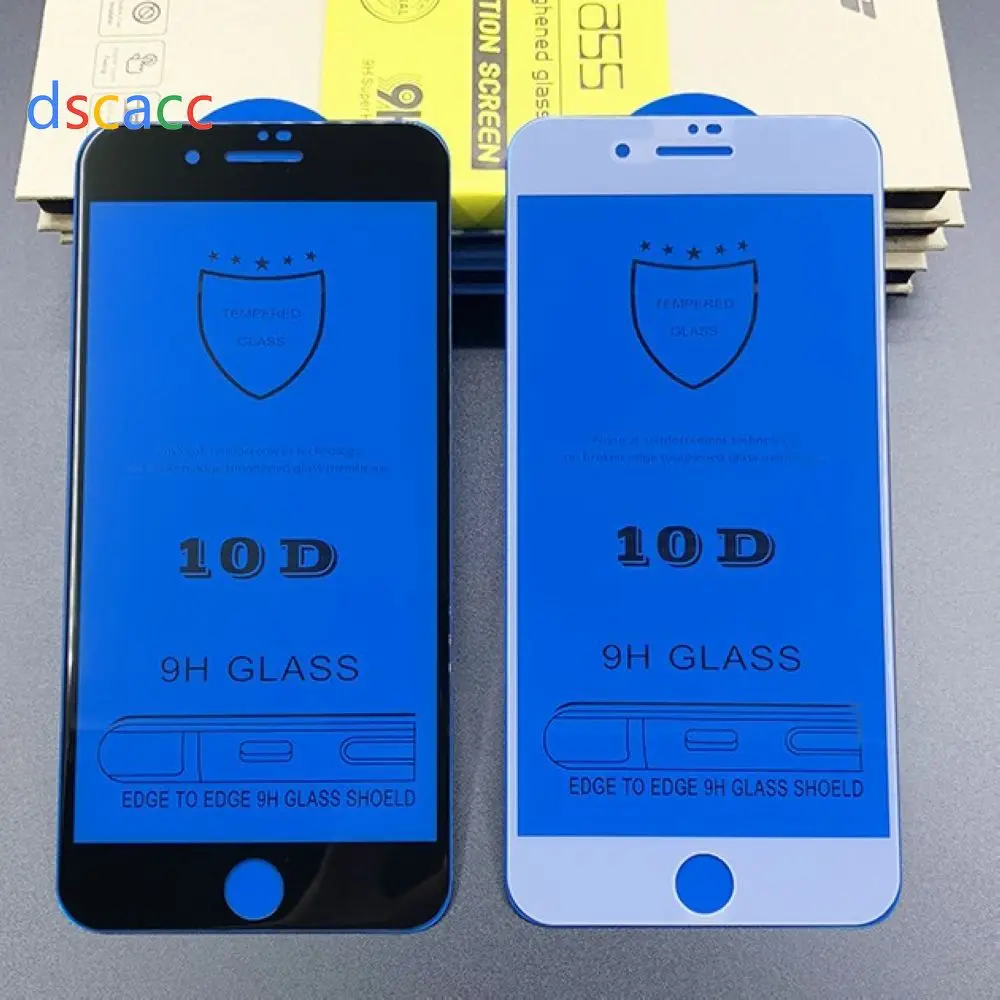 10D закаленное стекло для защиты экрана iPhone 11 Pro Max 6 6s 7 8 Plus X Xs Xr 100 шт. Бесплатная