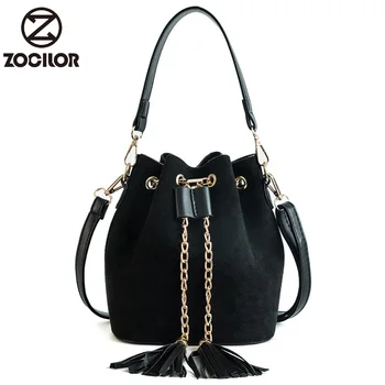 

Fashion New Mini Crossbody Handbags Cute Suede Bucket Bag Organizer Small Tassel PU Leather Womens Shoulder Messenger Bags