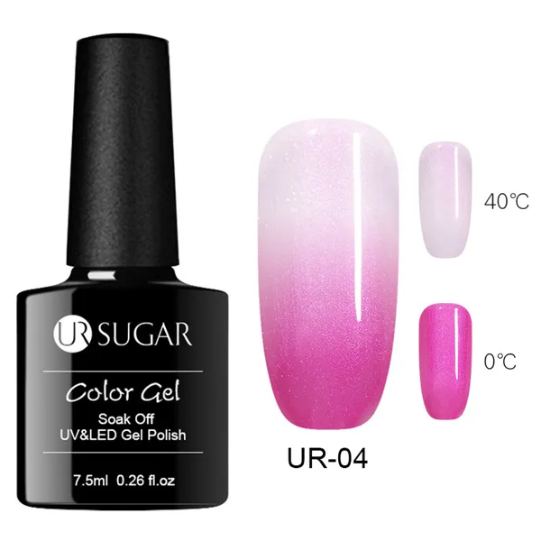 UR SUGAR 7,5 мл УФ-гель для ногтей 3 в 1 термальный гель для ногтей отмачиваемый Полупостоянный температурный гель для изменения цвета лака - Цвет: 46566-4