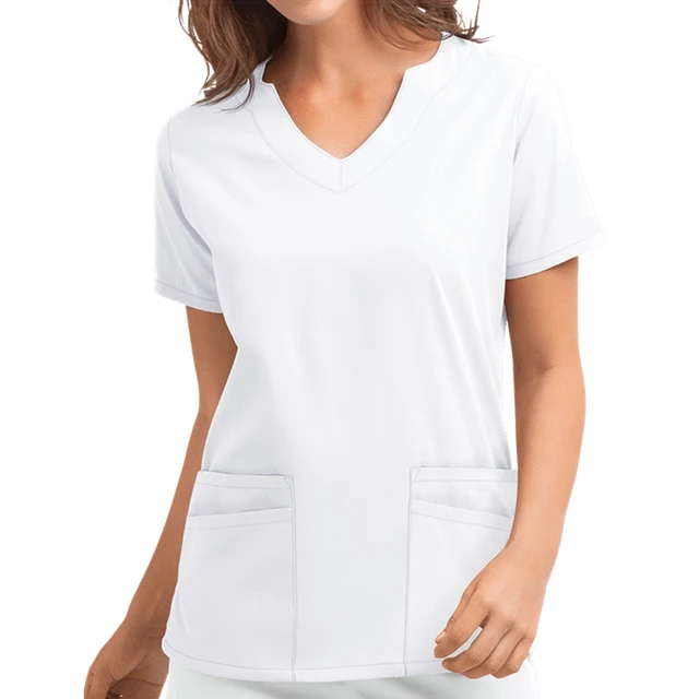 Camiseta Rejilla Mujer Blusa de Mujer con Estampado de Enfermera y Manga  Corta con Cuello en V a la para Mujer Camisetas De Cuadros Mujer