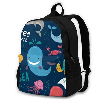 

School Backpack for TeenagesBackpack Leisure Rucksacks TravelCute Monsters Of The Deep Sea Animals daypa