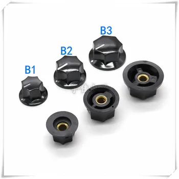 

10 Piece Hexagonal bakelite knob MF-B01 B02 B03 potentiometer adjustment knob cap round hole 6mm switch knob