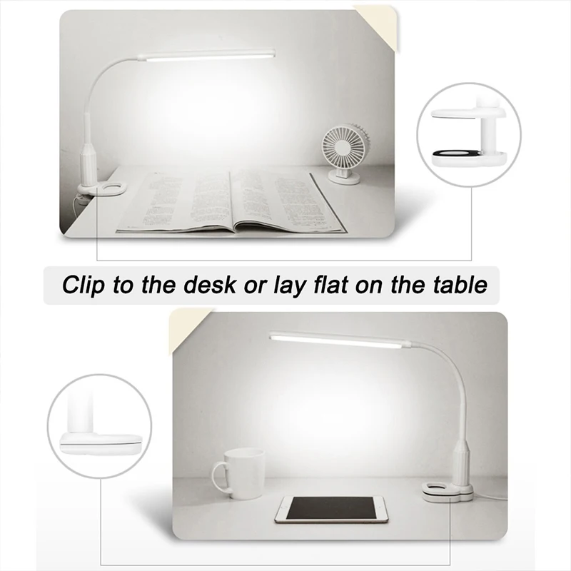 Adjustable Book Lamp 24LED Sensitive Light Piano Torch Study LED Clip Booklight USB Gooseneck Eye-Care Flashlight Reading Light
