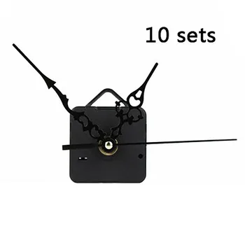 

10 Pcs Black Silent Wall Clock Quartz Movements Mechanism Hand DIY Replacement Part Set