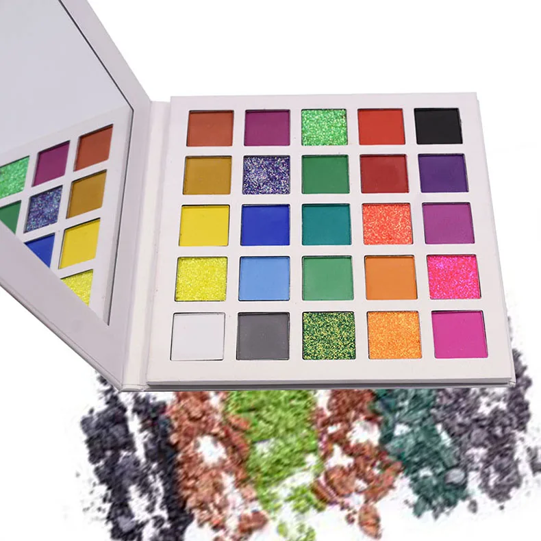 Cosmetic Makeup 25 Color Eyeshadow No Logo High Pigment Glitter Shimmer Matte Eyeshadow Palette