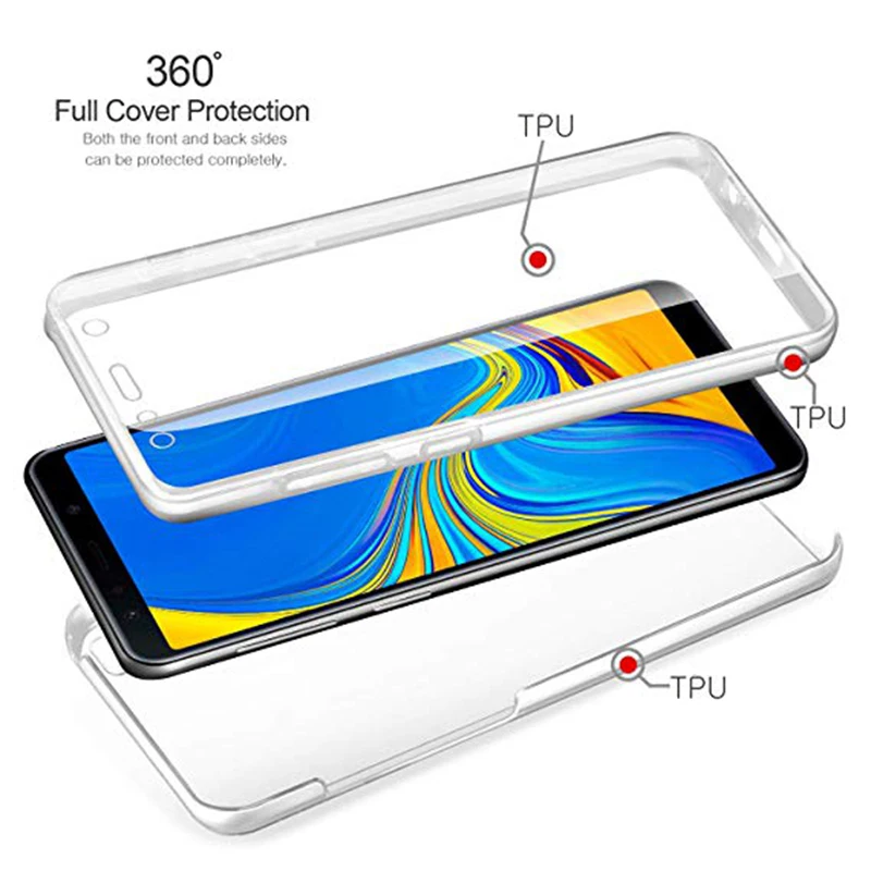 Full Body Clear Case for Samsung Galaxy J2 J4 J6 J8 A6 A8 A9 A7 A750 S8 S9 S5 S6 S7 edge Note 8 9 10 360 Degree Soft Cover