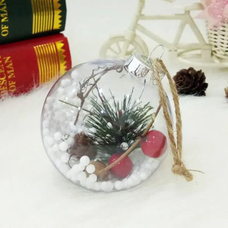 Романтичный дизайн Рождественская елка подвесные украшения шар прозрачный пластиковый Рождественский шар украшения 634E