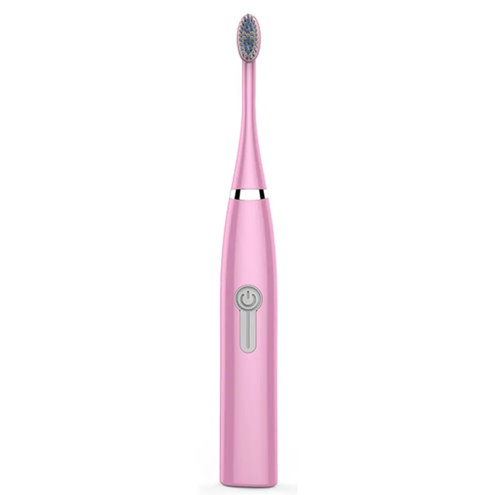 Электрическая зубная щетка Мужская и женская домашняя неперезаряжаемая мягкая щетка для волос Автоматическая водостойкая зубная щетка - Цвет: Pink 1 Brush Head