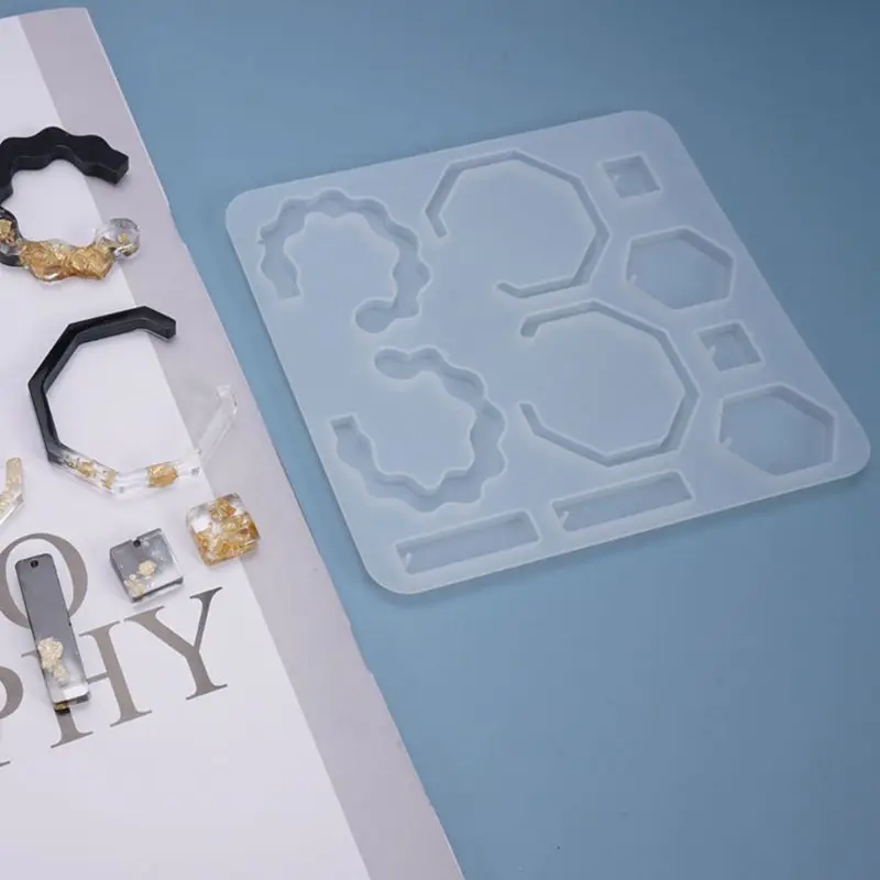 

Resin Crystal Epoxy Mold Earrings Pendant Jewelry DIY Casting Silicone Mould