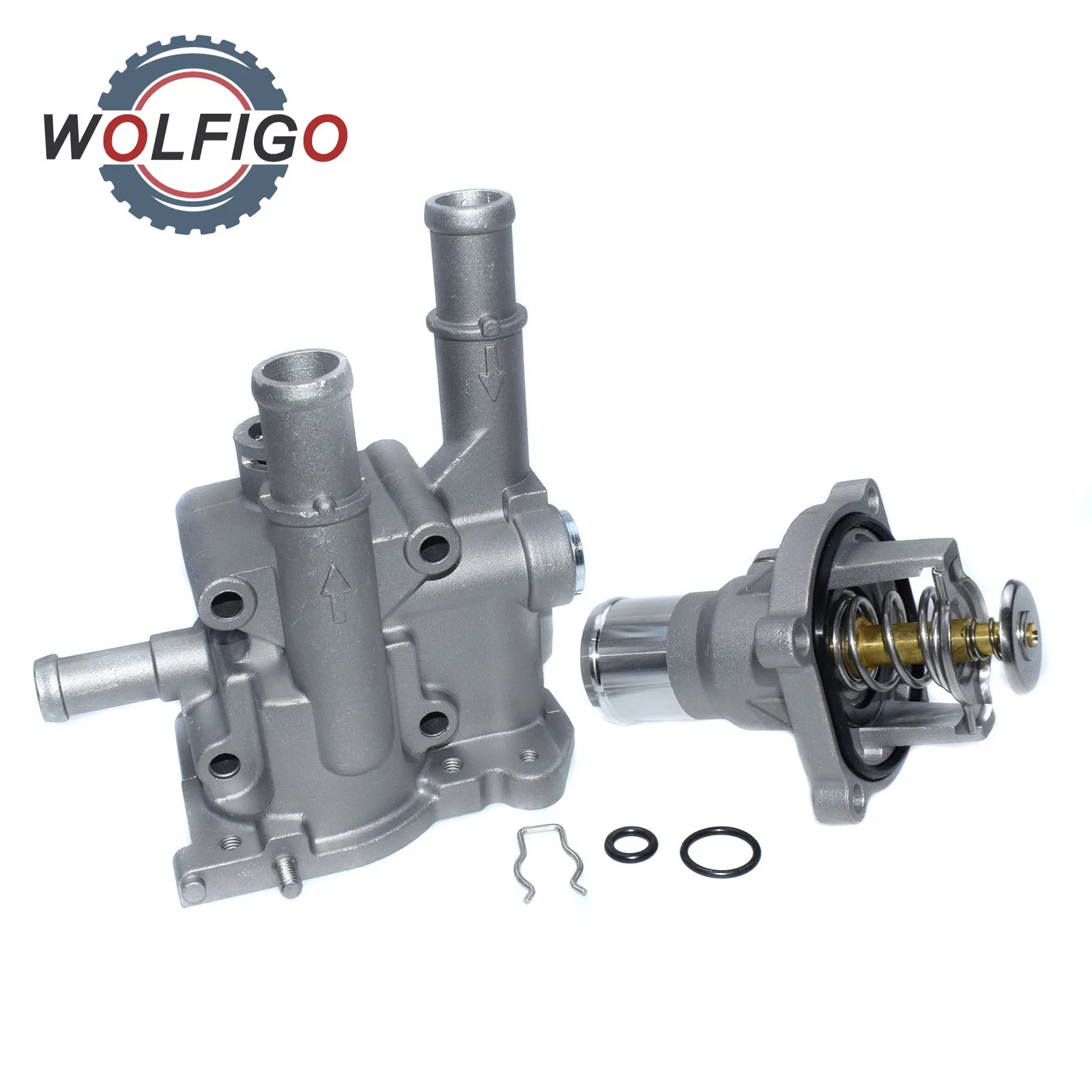 Алюминиевый корпус термостата WOLFIGO для Chevrolet Chevy Cruze Aveo Orlando Opel Astra Zafira Signum 96984103 96984104