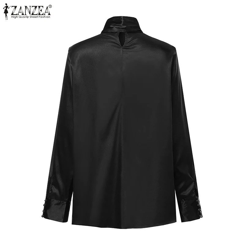 Элегантная женская рубашка ZANZEA Модные женские топы и блузки для офиса шикарные Блузы с длинным рукавом Повседневные рубашки размера плюс