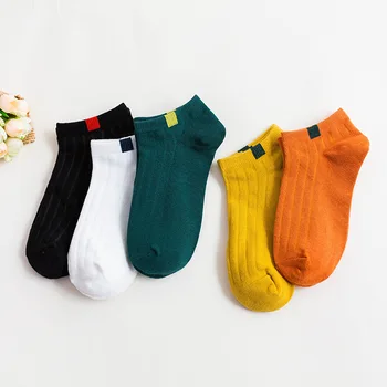 

5 Pair/lot Women Short Socks Ladies Ankle Socks Girls Candy Color Slipper Socks Women Summer White Low Cut Boat Socks Wholesale