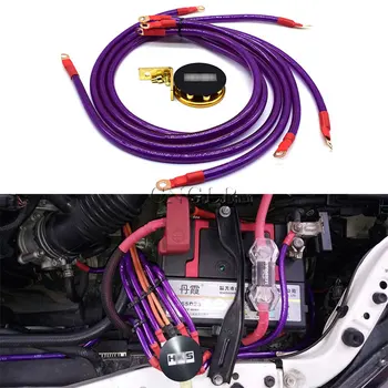 

Universal Racing 10MM 8 Point Octagon 6 in 1 Car Battery Earth Ground Grounding Wire Cable Kit System High Quality
