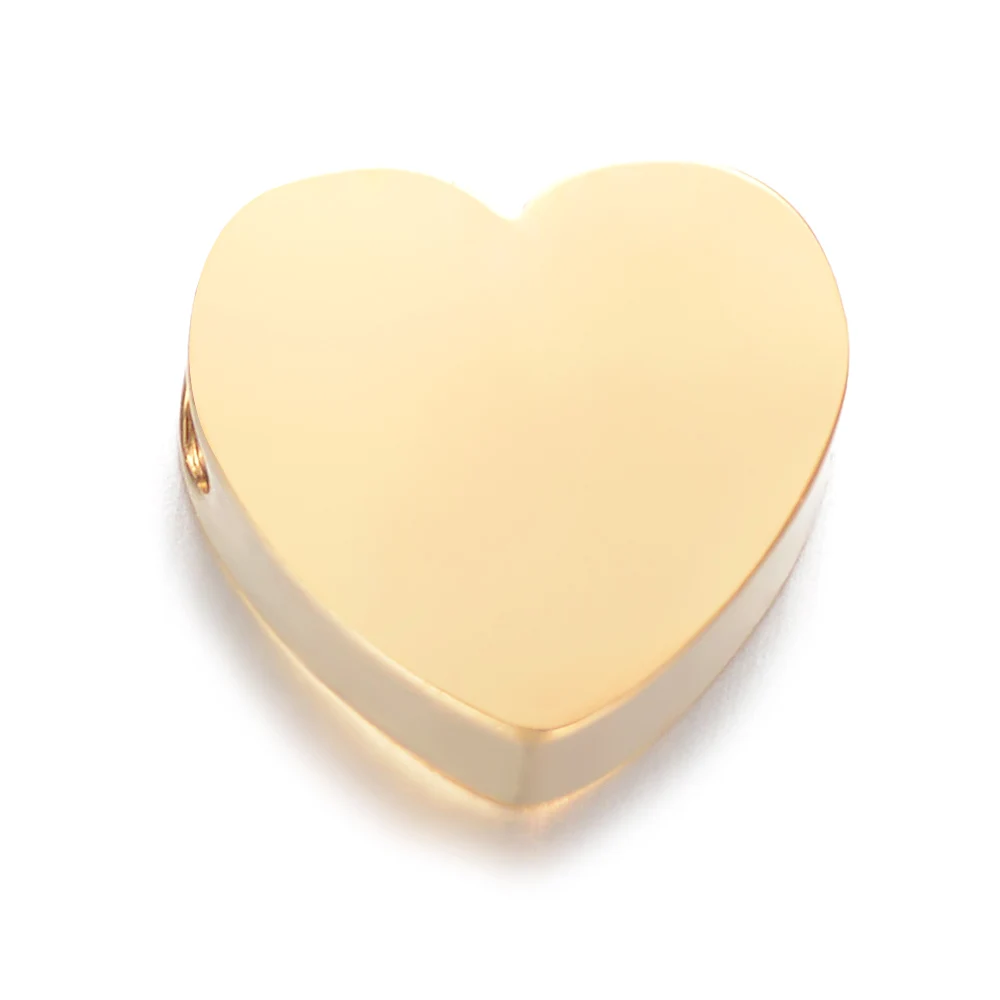 20pcs/Lot 1.8mm Hole Mirror Polished Stainless Steel Heart Charm Beads Small Hole Bead DIY Charms 7*8mm