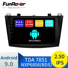 FUNROVER android 9,0 2.5D+ ips автомобильный dvd мультимедийный плеер для Mazda 3 Axela 2011-2013 радио gps Навигация стерео vedio DSP BT