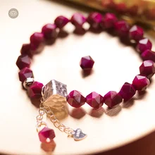 Вэнь ген Сян Фэн Мэй красный тигровый глаз серебряный Куб Сахар ins Ветер браслет женский расцвет персиковый цвет