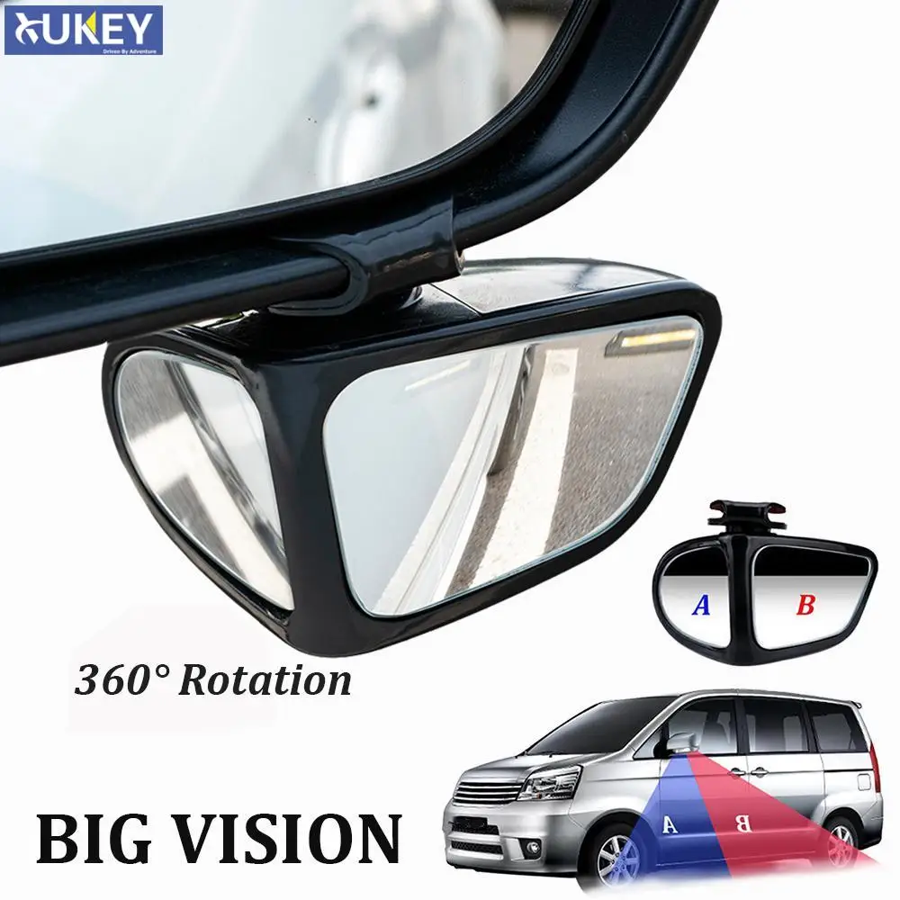 

Universal Car Auto 360° Rotation Adjustable Wide Angle Convex RearView Blind Spot Mirror for Parking Reversing Safe Driving