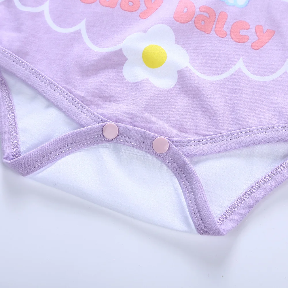 Летний для новорожденных Одежда Цельный комбинезон с короткими рукавами Милый