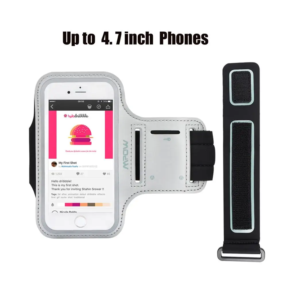 018 4.7inch 1PCS Mpow PA167 Универсальный нарукавный ремень для iPhone Xs Max Xr X 8 huawei P20 samsung S9 бег тренажерный зал повязку светоотражающий ремень чехол сумка - Цвет: 018 4.7inch 1PCS