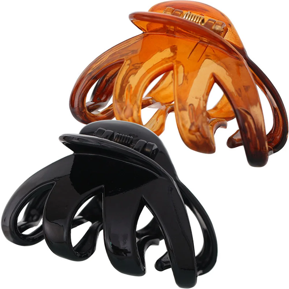 

New Women Lady Hair Claw Simple Bathing Non Slip Hairpin Elegant Large Hair Claw Fashion Black Coffee Hair Clip Hair Accessories