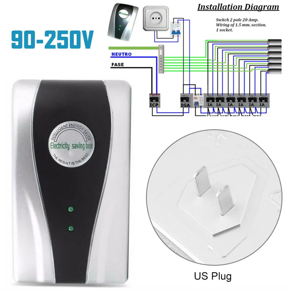 

Energy Saving Adapter Power Saving Adapter Electricity Saver Box Intelligent Powerful Solar Stabilize Voltage Home Improvement