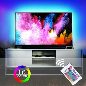 

LED Strip Light TV Backlight Home Decor Free Cut Ribbon USB Connection With Remote Controller Flexible IP65 Waterproof Bar RGB