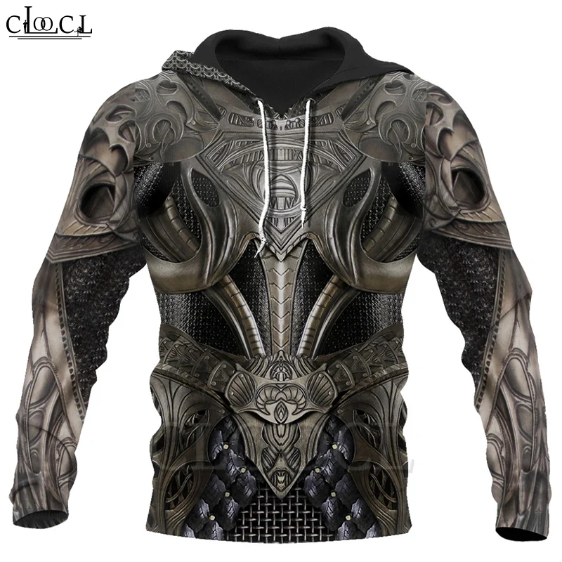 Толстовка CLOOCL Chainmail Knight Armor с 3D принтом мужская модная куртка в стиле харадзюку изображением рыцарей