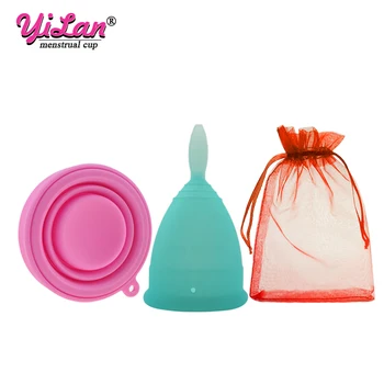 

Medical Grade Silicone Menstrual Cup Feminine Hygiene Menstrual Copa Women Period Cup & Foldable Sterilizer Vaginal Mestrual Cup