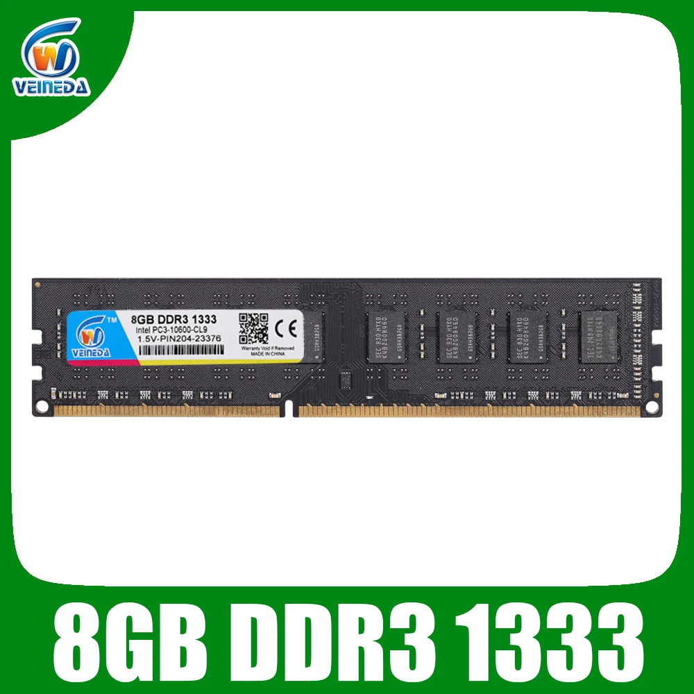 Оперативная память VEINEDA Dimm ddr3 8gb 1333MHz 1,5 V memoria ram для всех Intel AMD настольных PC3-12800 8gb ddr 3 памяти без ECC