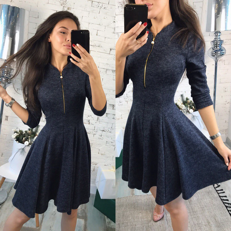 Осень, вечернее короткое платье, Vestidos, модное, женское, на молнии, однотонное, плиссированное, v-образный вырез, сексуальные женские платья
