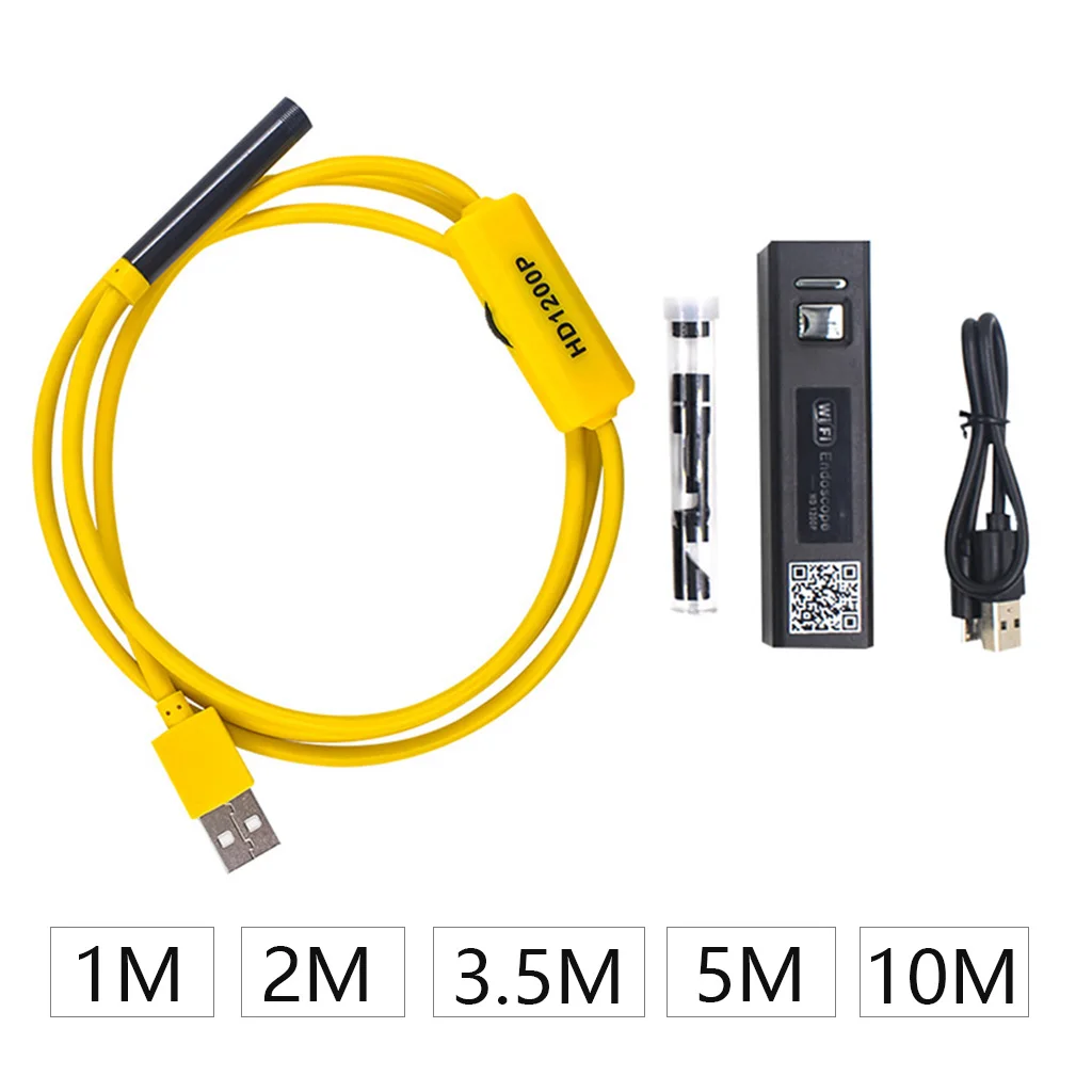 

1200P WIFI Endoscope Camera Mini Waterproof Hard Cable Inspection Camera 8mm Borescope Compatible with Android IOS