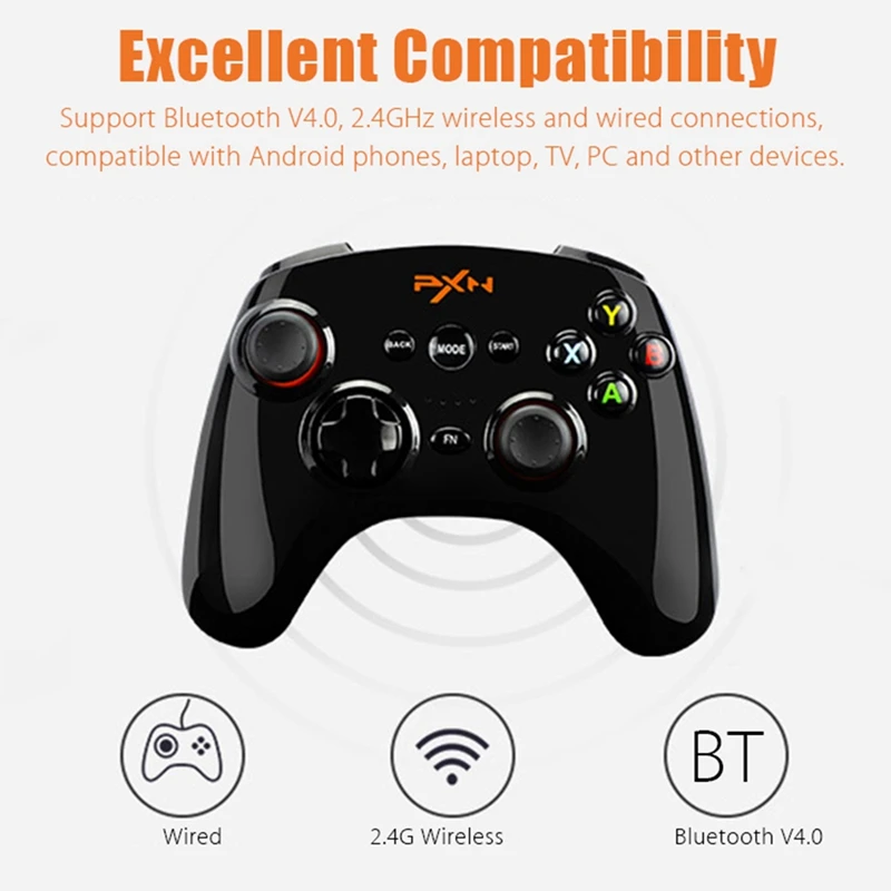 FULL-PXN 9608 2.4GHz Wireless Bluetooth V4.0 Game Controller Gamepad Removable Shell Joystick For Android Phone