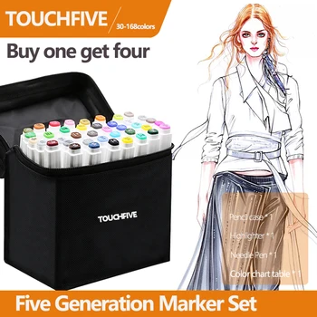 

touchfive 30/40/60/80/168colors art markers Oily alcohol marker for drawing manga Brush pen Animation Design Art Supplies Marcad