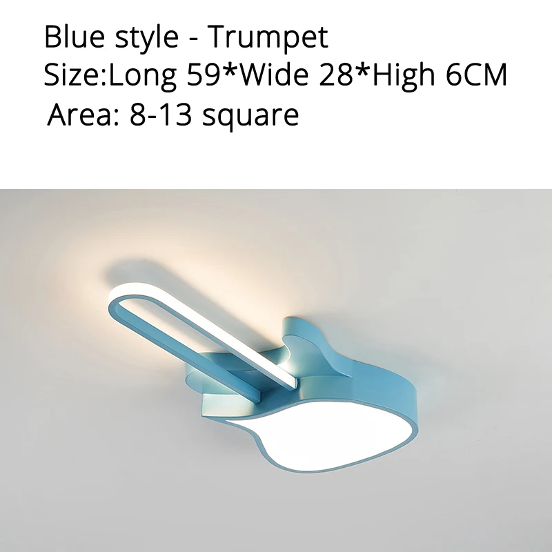 Blue 59x28x6cm 28w Розовый/синий гитара потолочные светильники девушка детская спальня современная светодиодная люстра поверхностное крепление дистанционное управление Крытая лампа - Цвет корпуса: Blue 59x28x6cm 28w
