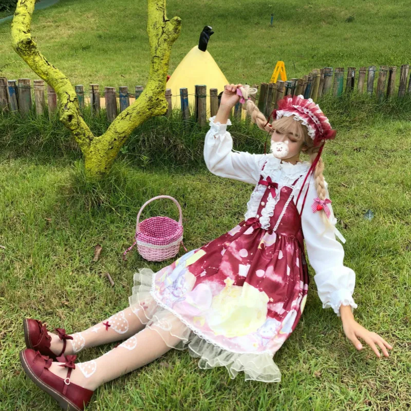 Cosplay&ware Lolita Dress Sweet Cute Japanese Kawaii Girls Princess Maid Vintage Gothic Printed Patterns Lace Pink Summer Skirt -Zentai shop online H97831123f53047839f931eb66ebb4e38l.jpg
