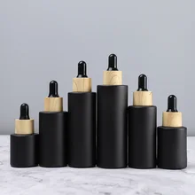 5-100 Ml damlalık şişe tüpleri buzlu siyah cam aromaterapi doldurulabilir şişe esansiyel masaj yağı pipet konteyner
