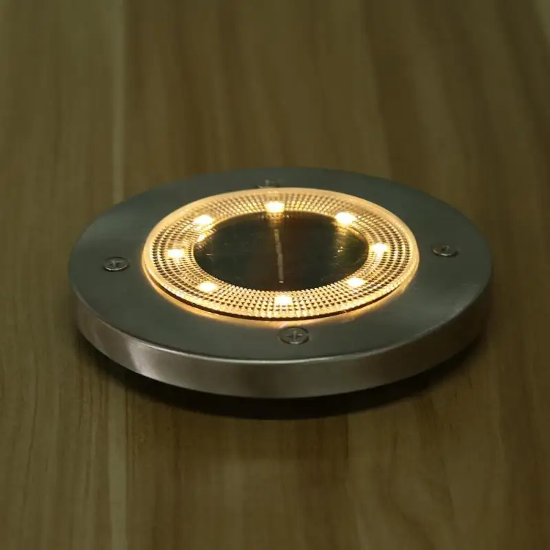 4 шт. 8LED Открытый солнечной энергии Мощность двор наземный светильник водонепроницаемый Газон Путь пейзаж пыленепроницаемый погребенный светильник