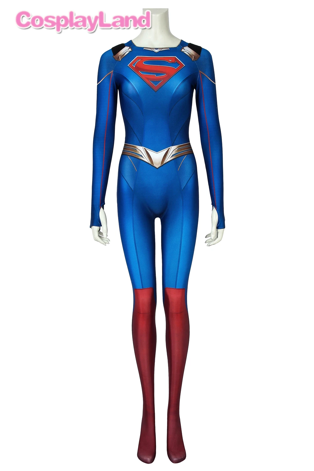 3D Супергерл сезон 5 костюм Kara Zor-El Danvers Косплей Суперженщина комбинезон костюмы на Хэллоуин для Womloak Синий боди