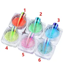 Nails Art Dip порошок для ногтей Блеск для ногтей голографический лак для маникюра сухой хромированный пигмент погружающийся порошок ah001