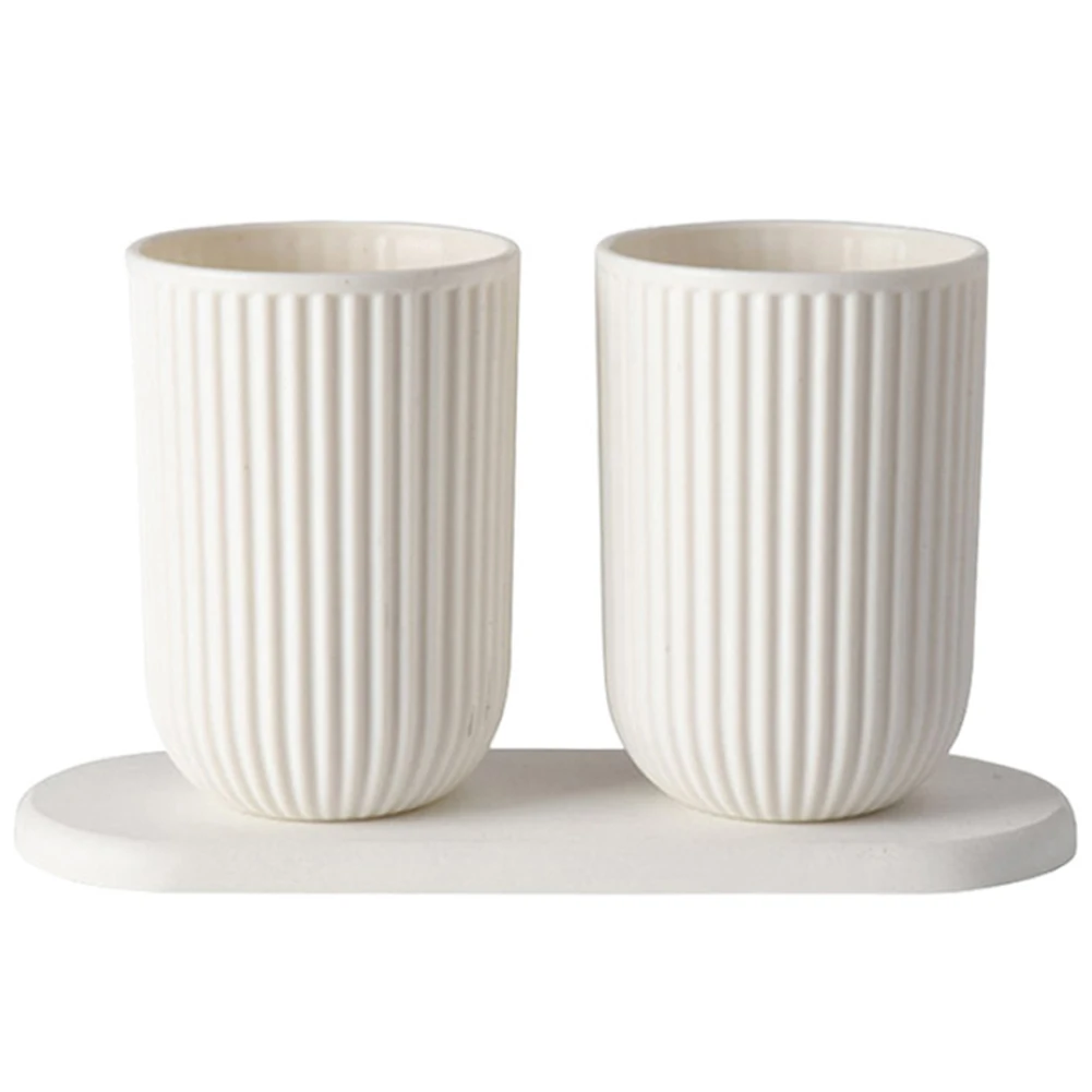 

2Pcs PP Brushing Cup Set Mouth Toothbrush Couple Cup Kit with Diatom Mud DNJ998