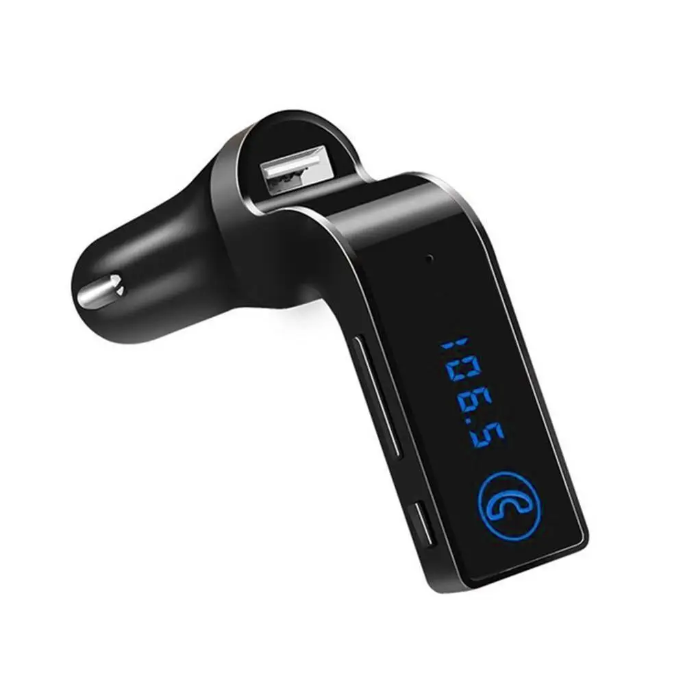 black G7 автомобиля памяти Hands-free ЖК-дисплей дисплей 4 в 1 Bluetooth FM передатчик модулятор Автомобильный комплект MP3 плеер 2.1A точечное дымовое отверстие - Название цвета: black