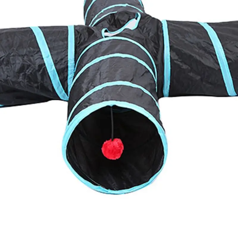 4-Way Crinkle ролик Кот туннель Котенок Играть Игрушка складной вентилируемый дизайн Y1AB