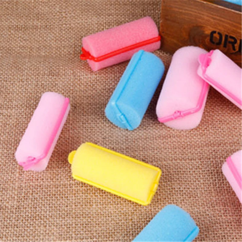 10PCS/Pack Sponge Roll Curler New Fashion Sleeping Bendy Hair Curlers Sponge Hair Roller Large Pear Tool Color random