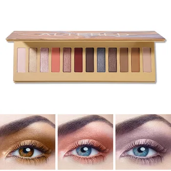 

12 Colors Eyeshadow Palette Great Eyeshadow Color Pigment with 5 Glitter and 7 Matte Eye Shadow Long Lasting Makeup Powder MH88
